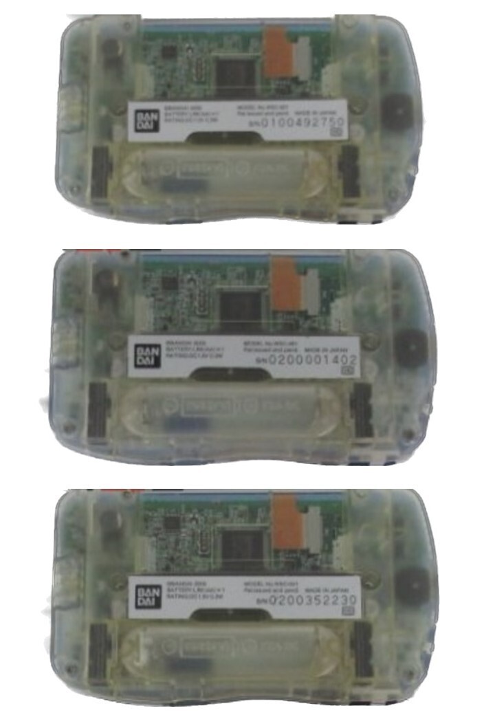 Bandai WonderSwan Color set of 3 Crystal Blue Console for parts repair not test