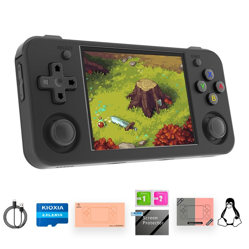 RG35XX H Retro Handheld Game Console Linux System 3.5”IPS Screen 64G TF Card wi