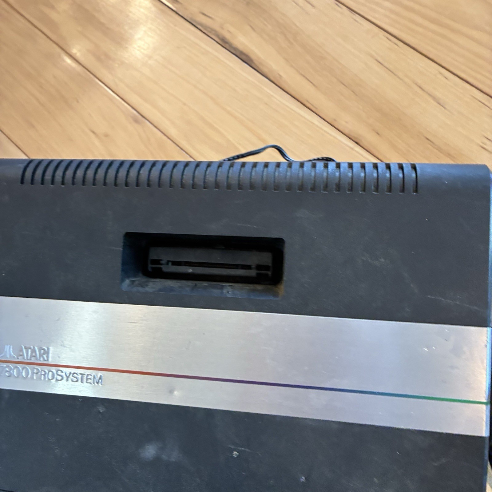 Atari 7800 ProSystem Black Silver Console w/ Paddle Controllers Vintage