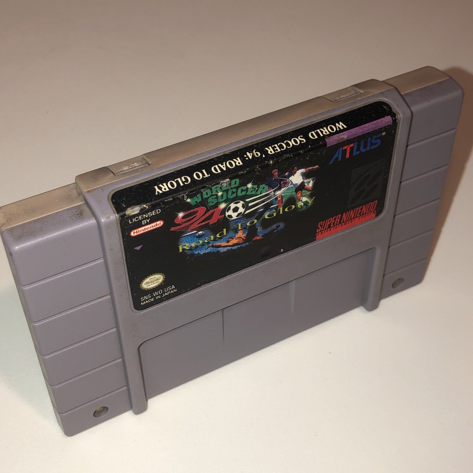 World Soccer ’94: Road to Glory SNES Super Nintendo Cartridge 1993 Atlus