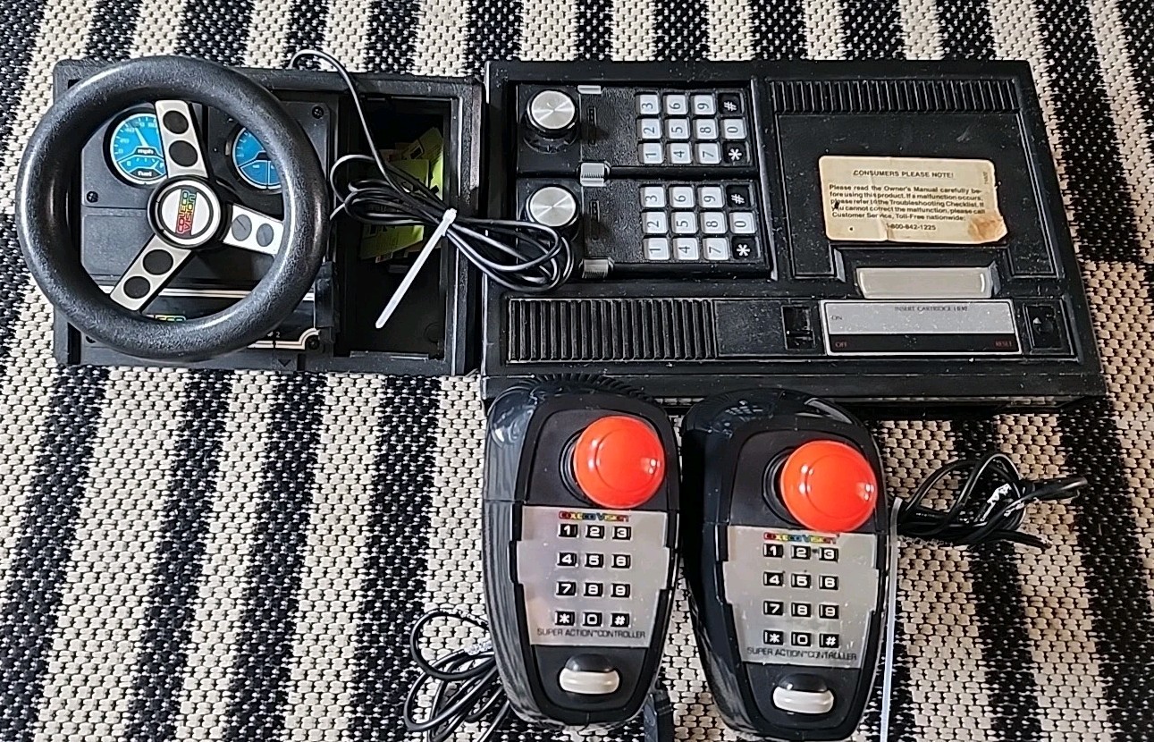 ColecoVision Console Bundle With Steering Wheel & Controllers