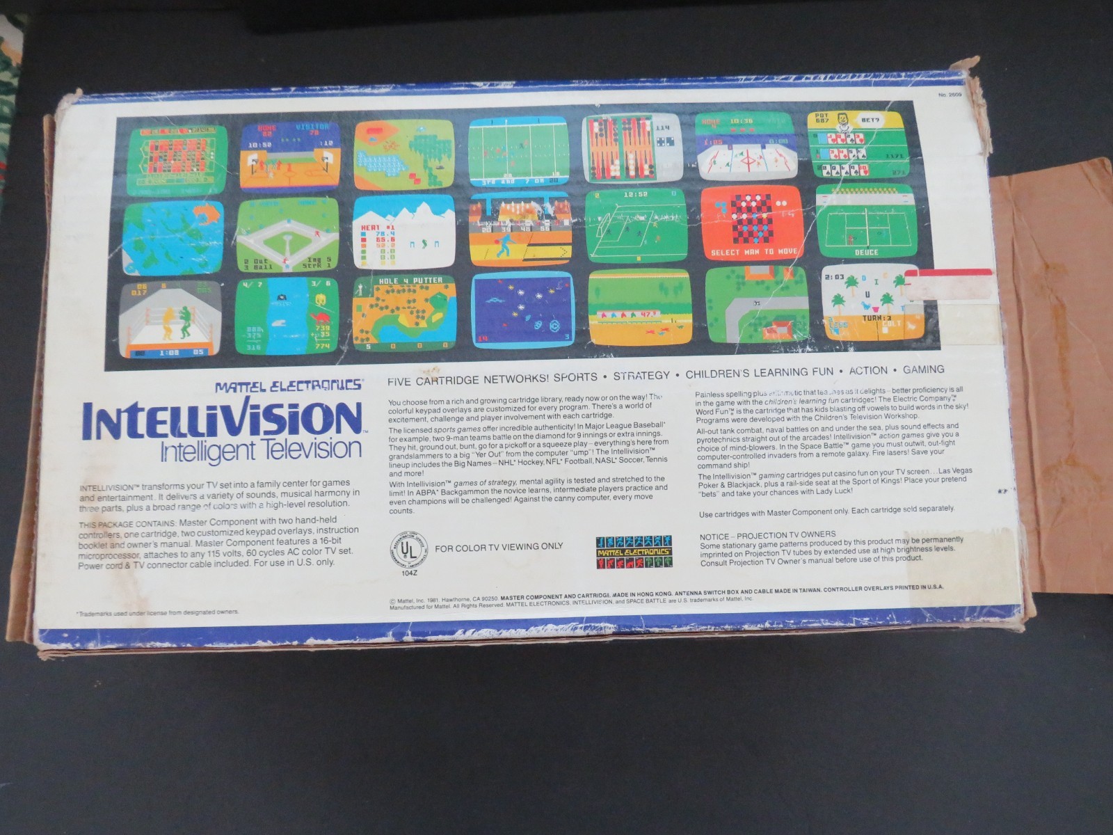 INTELLIVISION MATTEL Console Vintage + 6 Complete Games w/Manuals Overlays