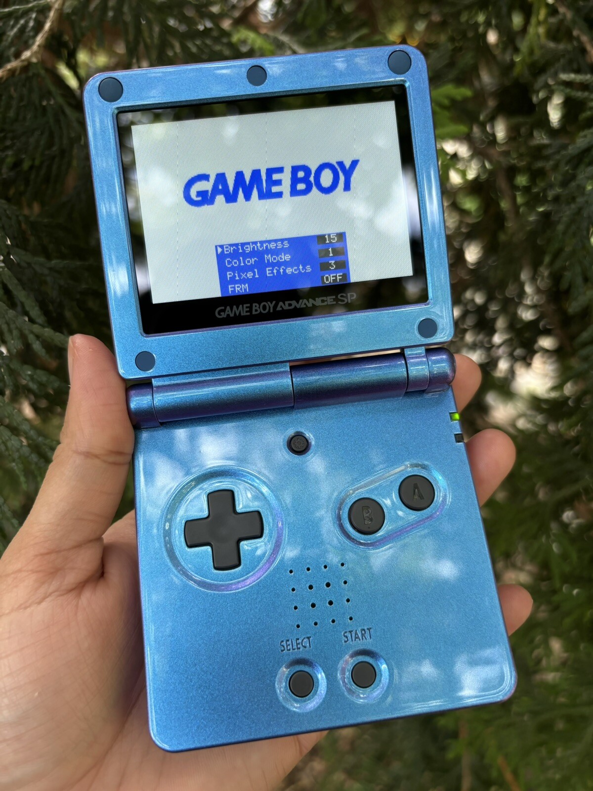 Unique Gift Chameleon Purple Blue Glossy Gameboy Advance SP IPS V2/V5 Console
