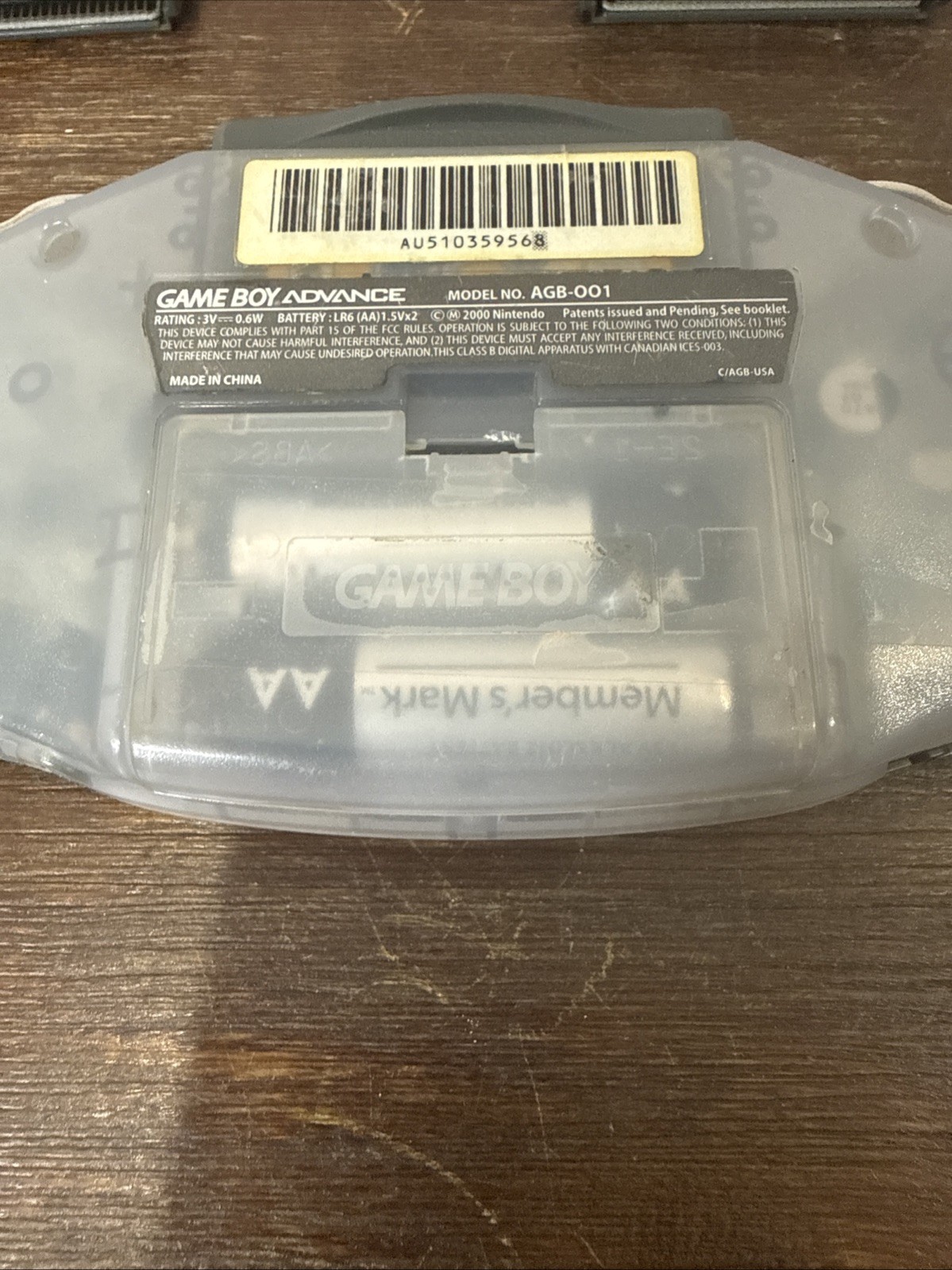 Nintendo Gameboy Advance Clear Glacier with 3 Games – Tested