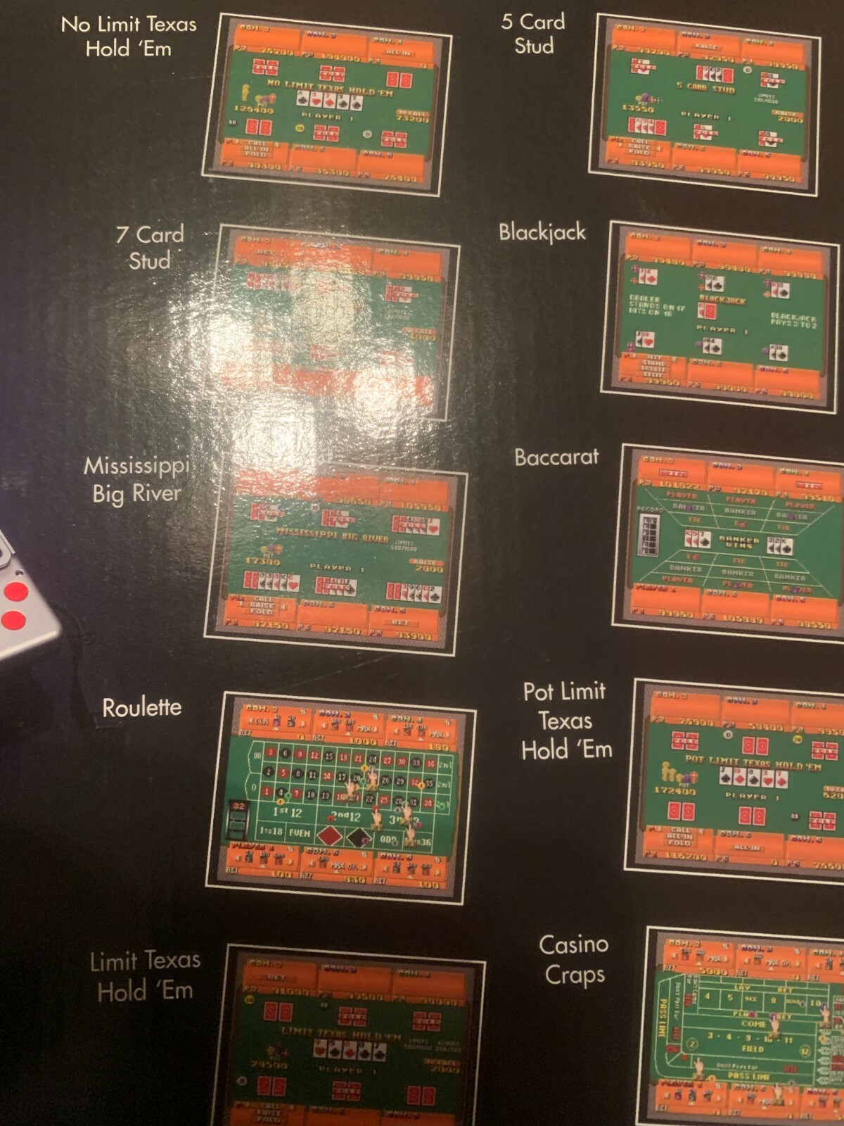 TV Plug & Play Casino Multi-Player 10 Games-in-one WSOP World Series of Poker