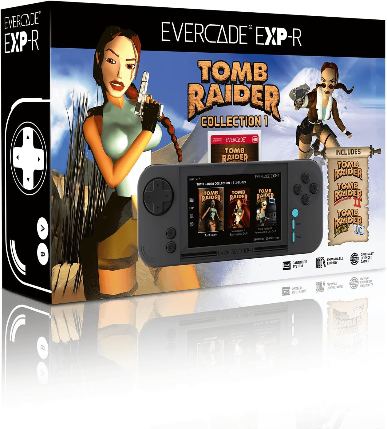 EXP-R Retro Gaming Handheld Console with Tomb Raider 1, 2 & 3