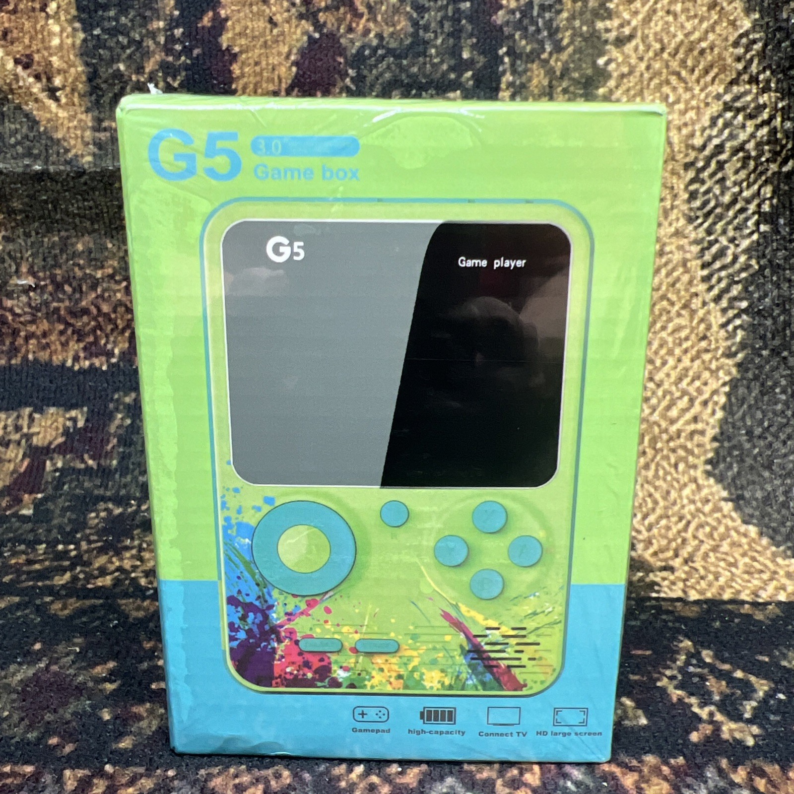 G5 Handheld Game Box Player 500 Retro Games 3″ Screen Blue Color New Open Box