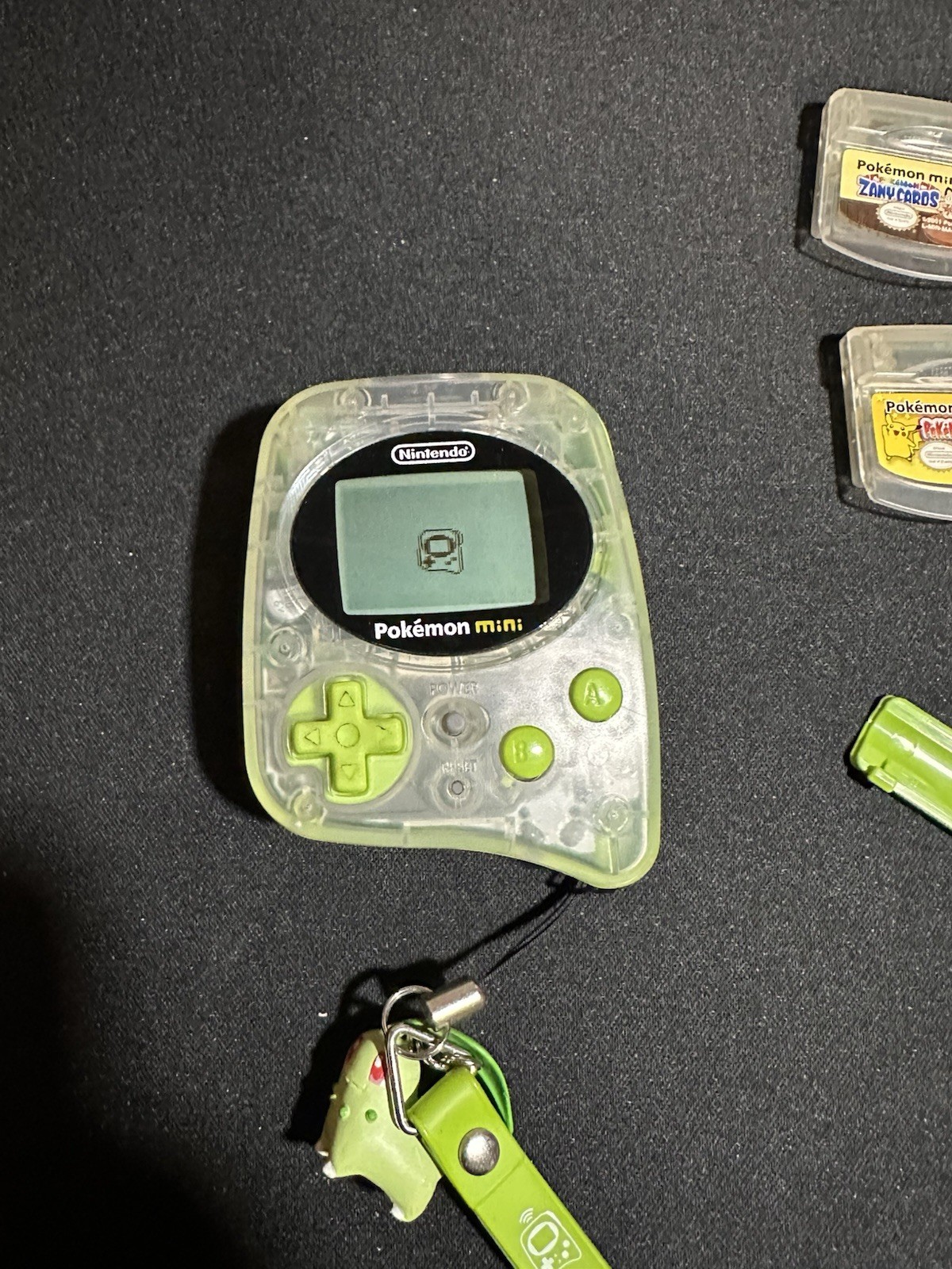 Pokémon Mini Console MIN-001 Chikorita Green W/ 2 Games, Soft case, Charm – US