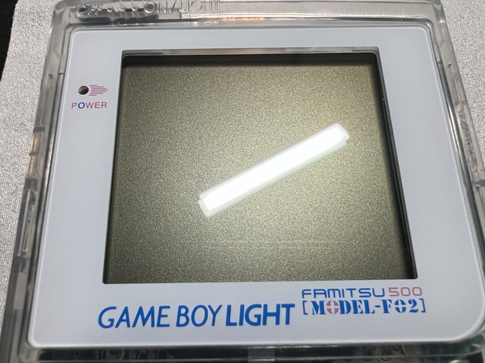 Nintendo GameBoy Light GBL Clear White + New Shell + Glass Lens