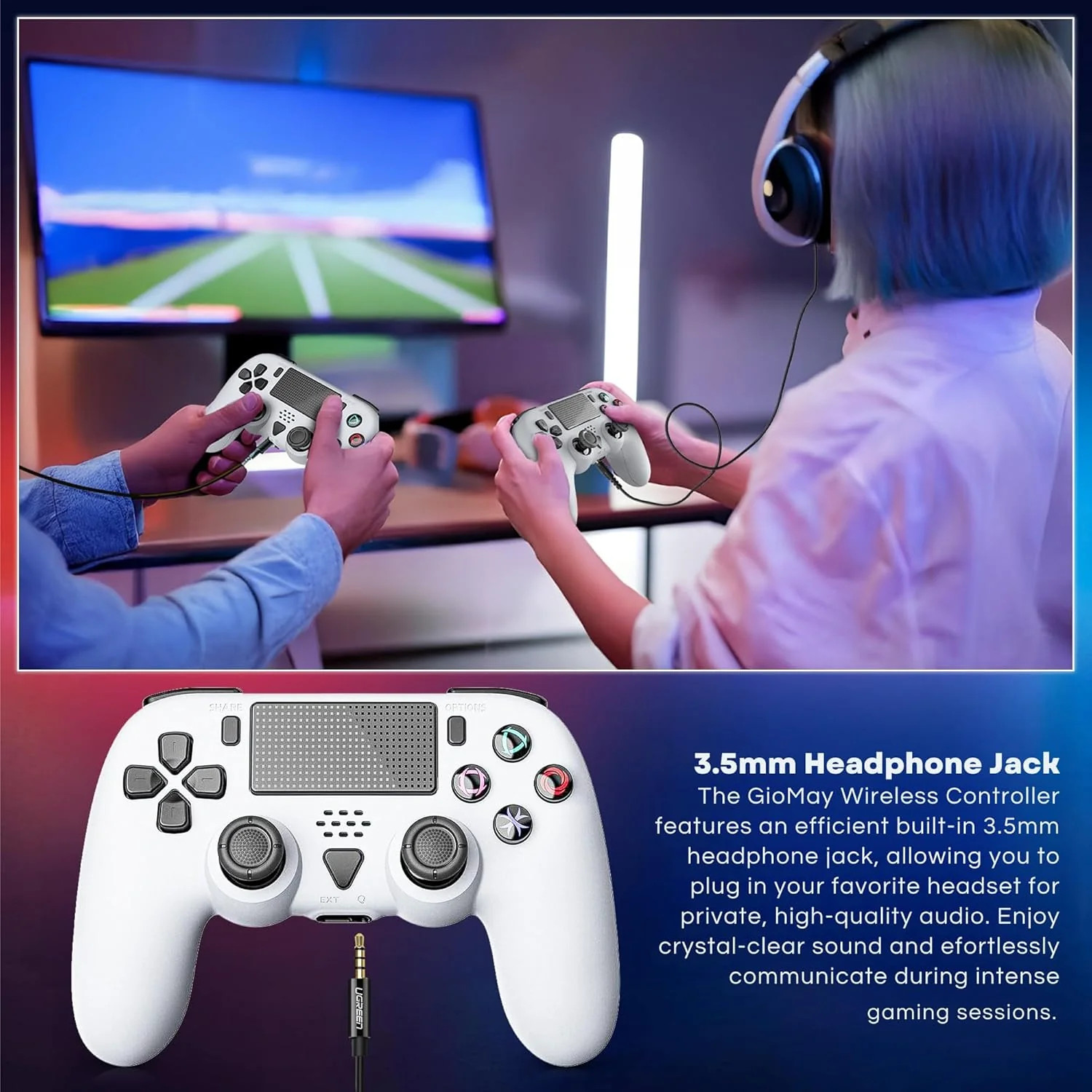 GioMay Pro Wireless Controller Compatible with PS5 Slim & Pro – Bluetooth