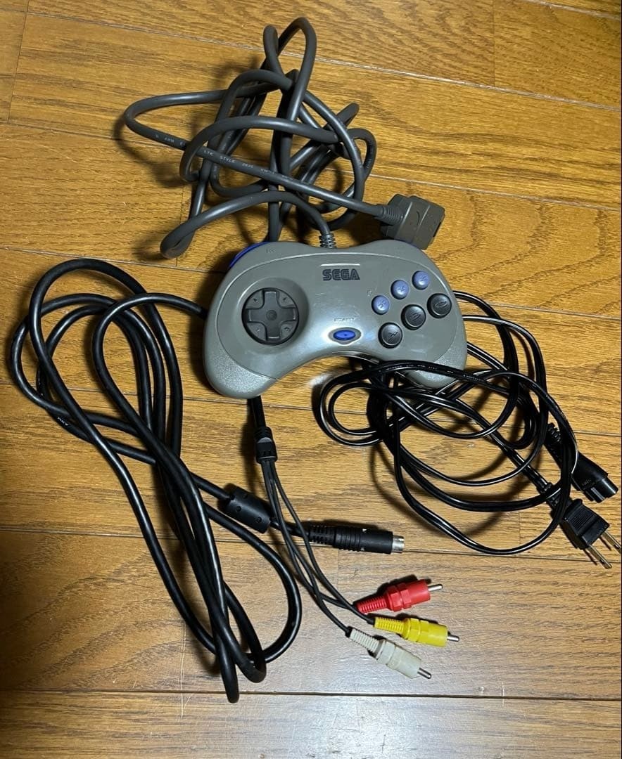 Sega Saturn Home Console Controller + Cables + Power Memory + Games Working JP