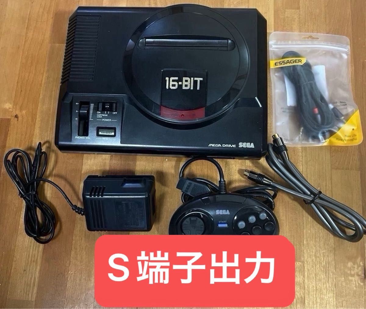 Sega Mega Drive Console 6 Button Controller S-Video Tested Japan