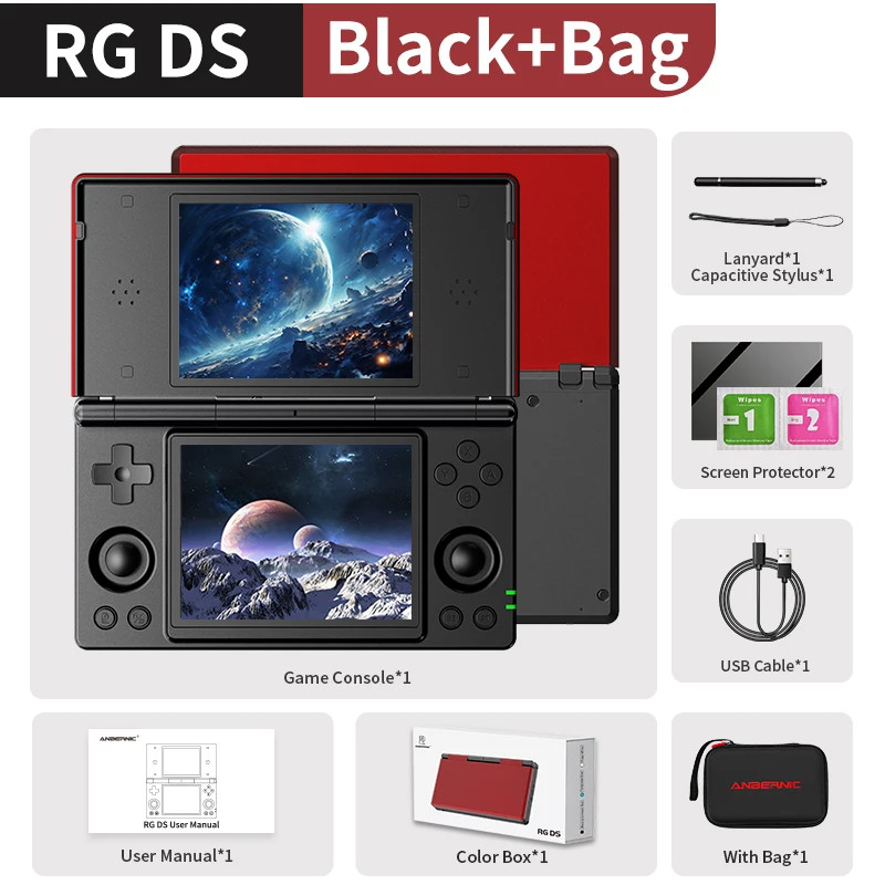 Anbernic RG DS Android Handheld, 4″ IPS Dual Screen, WiFi