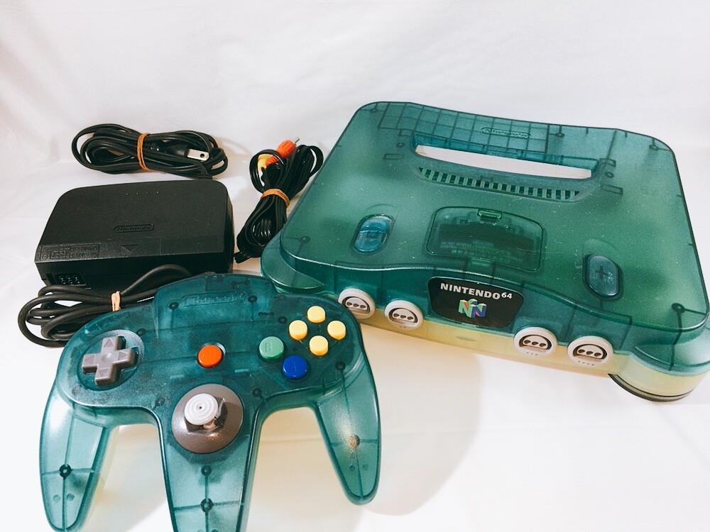 Nintendo 64 Home Console – Clear Blue, Working Tested (OK! )