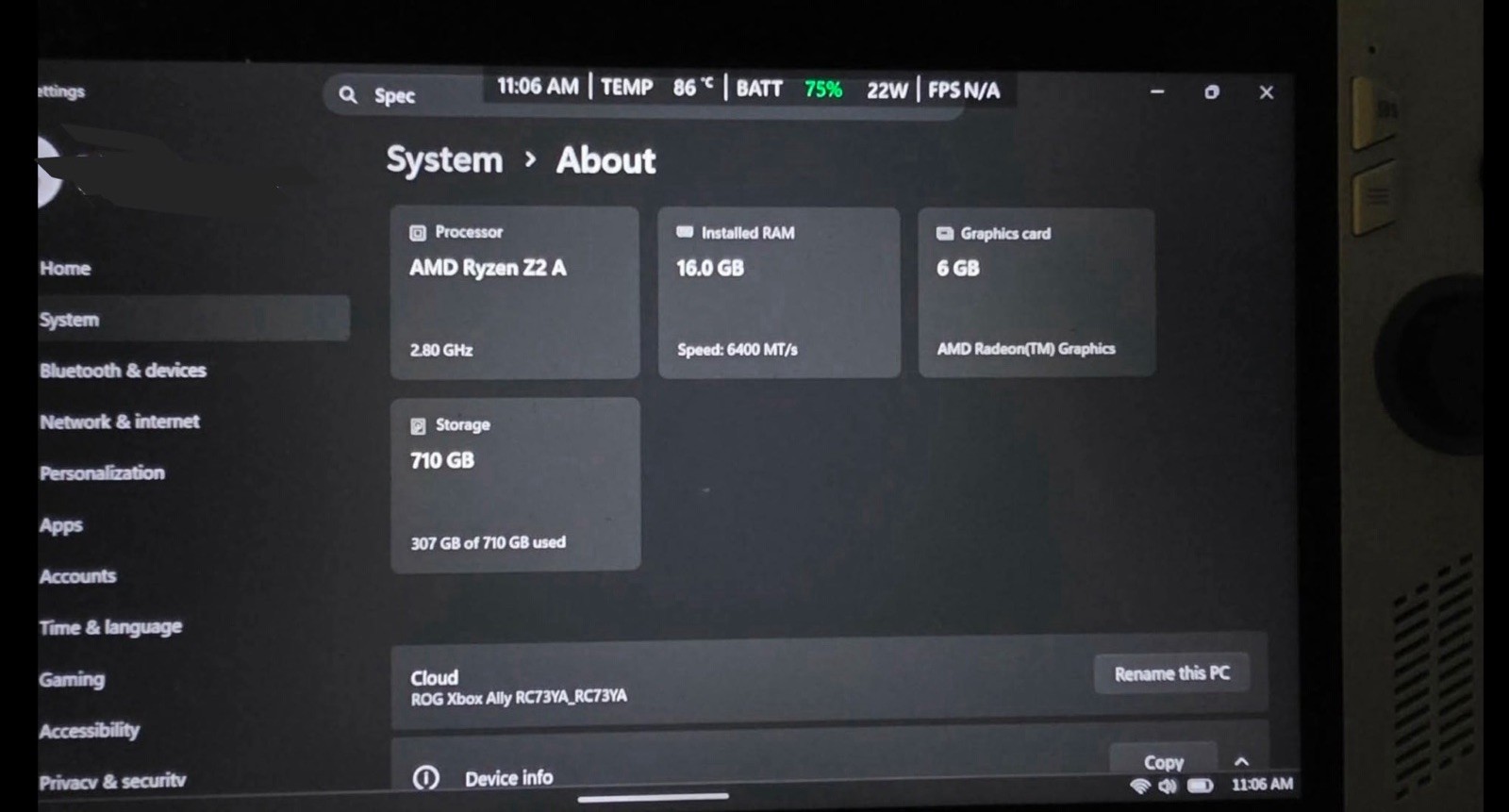 Asus ROG XBOX Ally 7″ AMD Ryzen Z2 A 16GB RAM 512GB White RC73YA