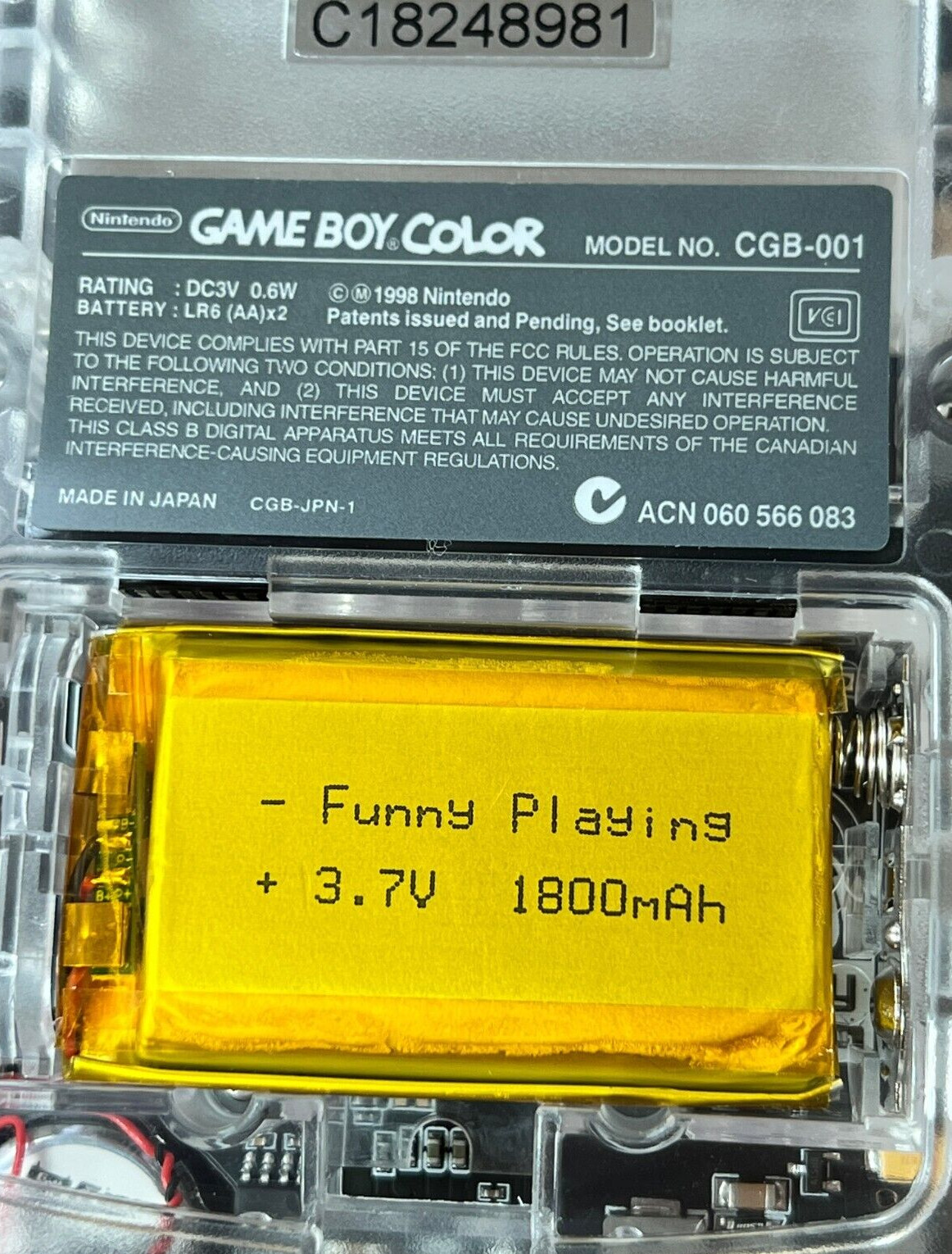 Clear 💎 FPGBC Gameboy Color GBC Funnyplaying XL IPS Screen USB-C Console
