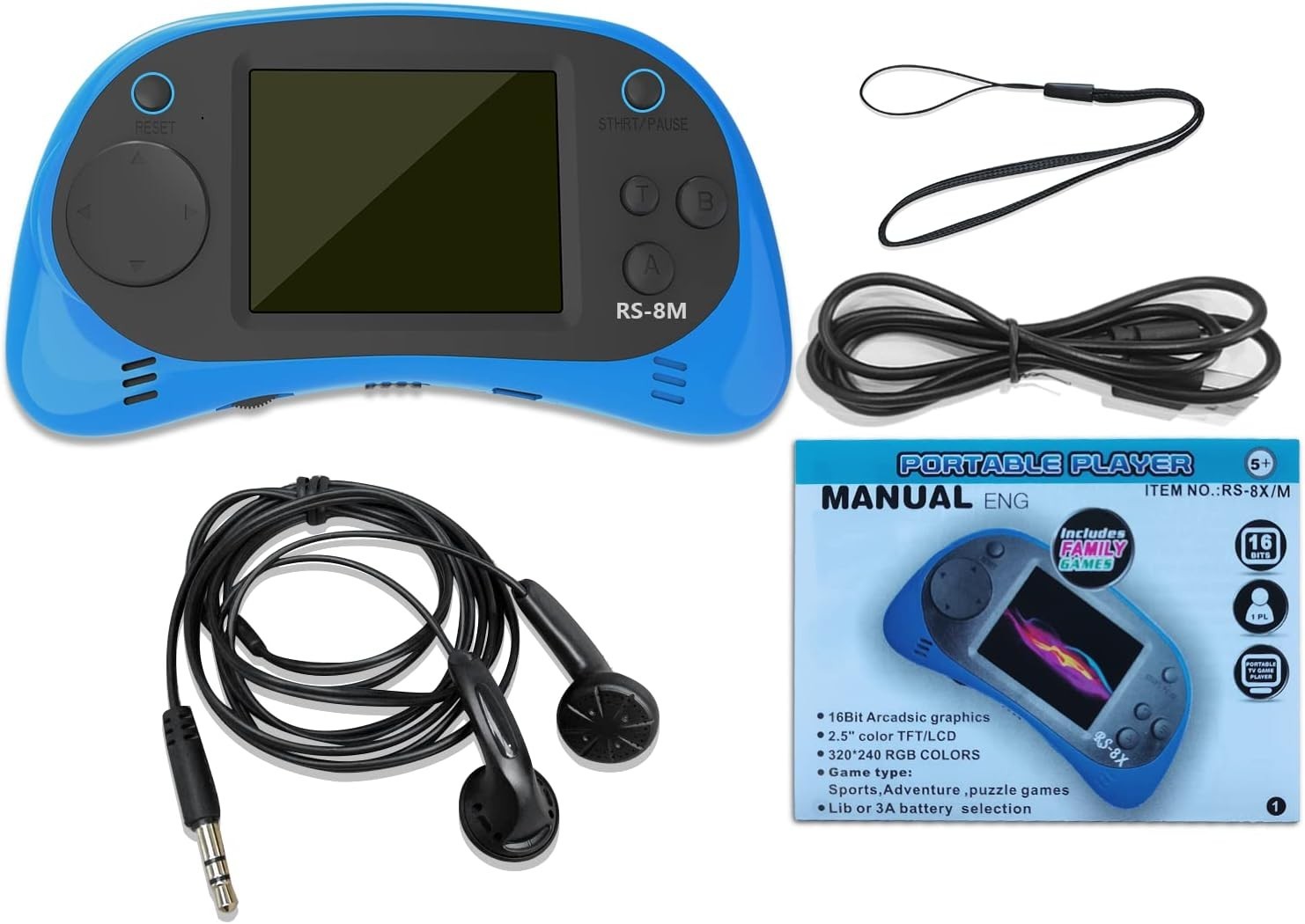 Kids Handheld Portable Video Game Player with 200 Games – 16 Bit 2.5 Inch Scr…
