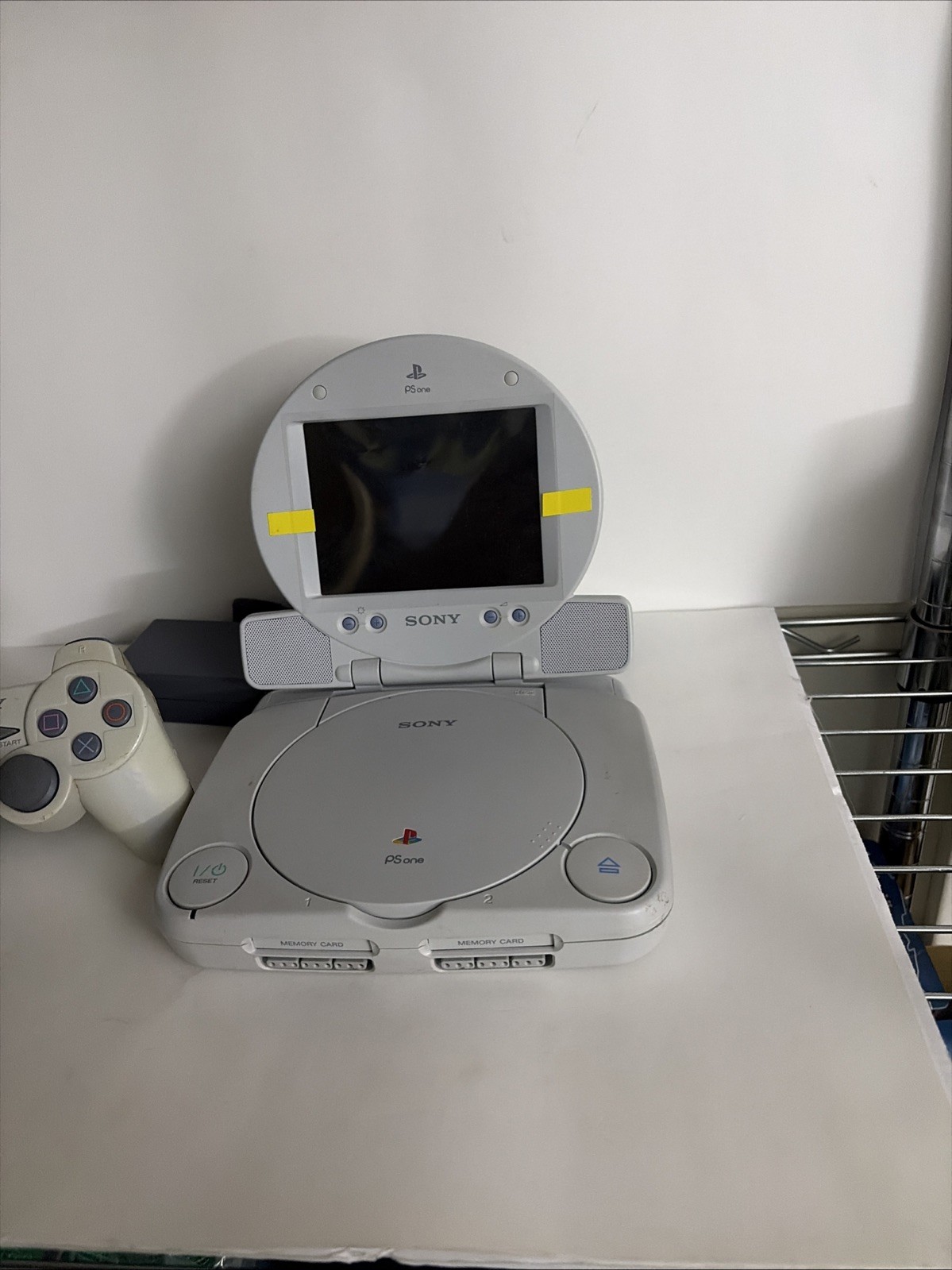 Sony PS One Playstation Slim PS1 Console w/LCD Screen SCPH-101 TESTED
