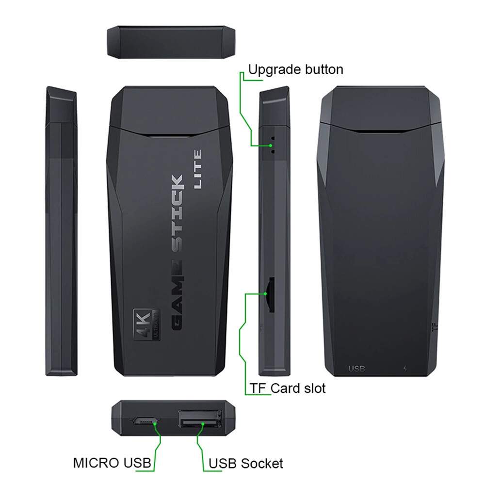 2.4G 4K Wireless HD TV Video Game Console 10000+Built-in Games+ 2 Gamepad USA