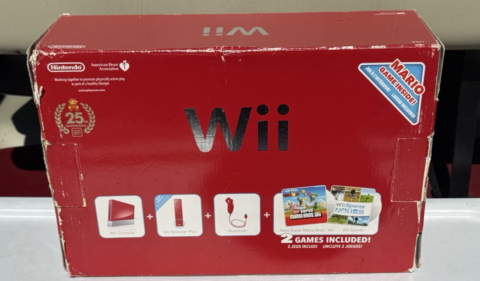 Nintendo Wii Red 25th Anniversary Console Complete No Games