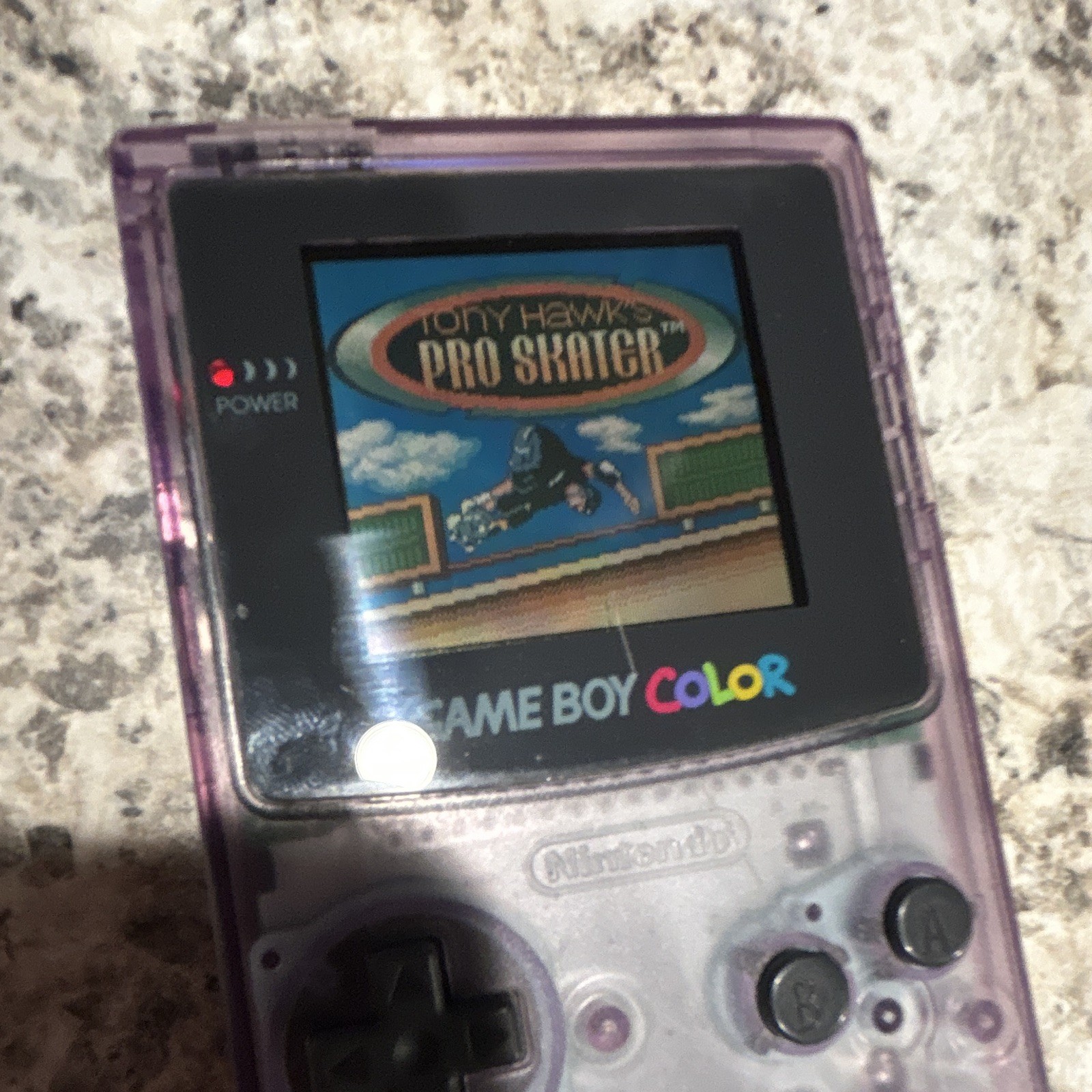 Nintendo Game Boy Color CGB-001 Atomic Purple Handheld w/ 3 Games