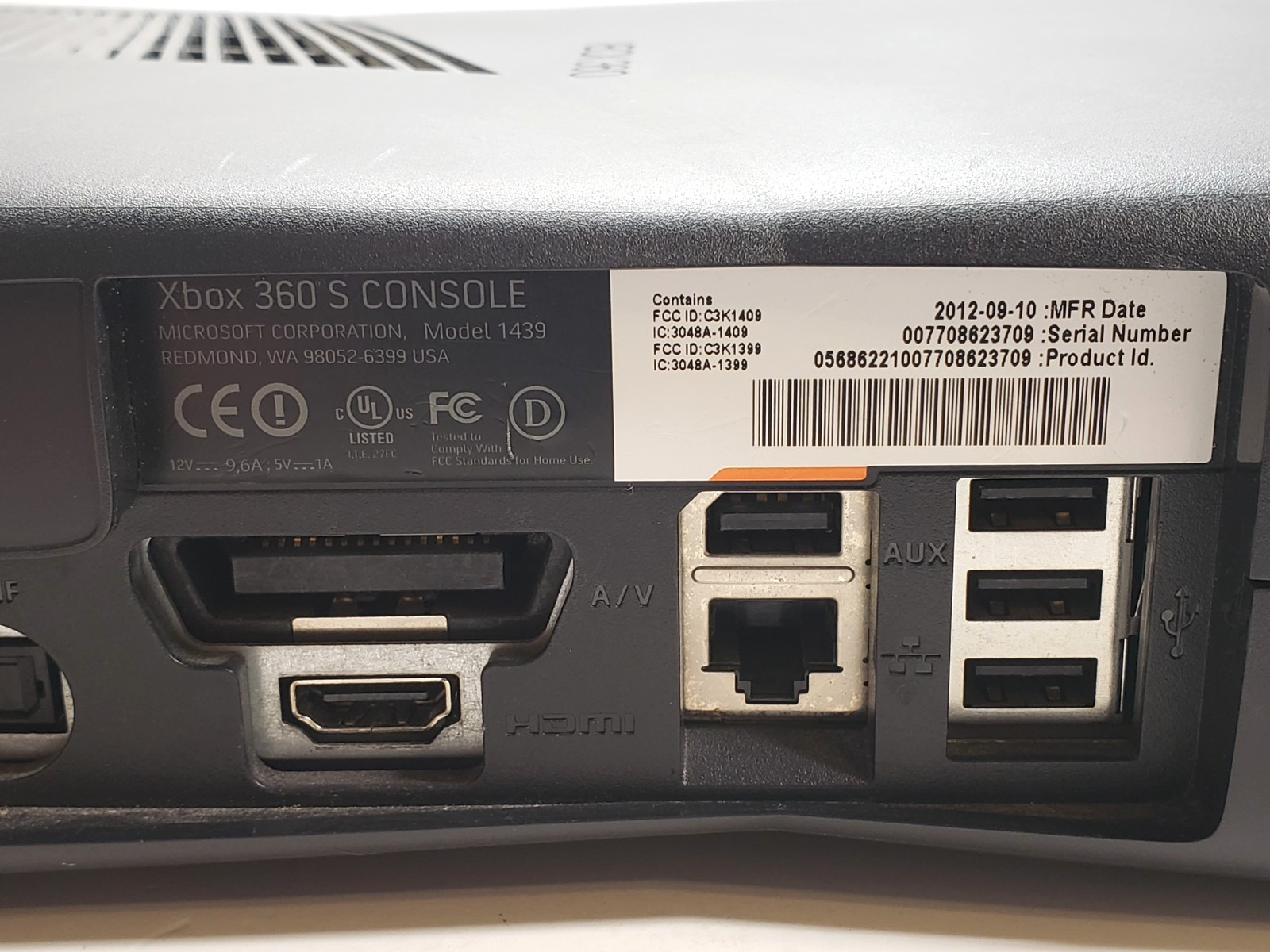 Microsoft Xbox 360 S Console [1439] Gaming System Console Only – No Harddrive