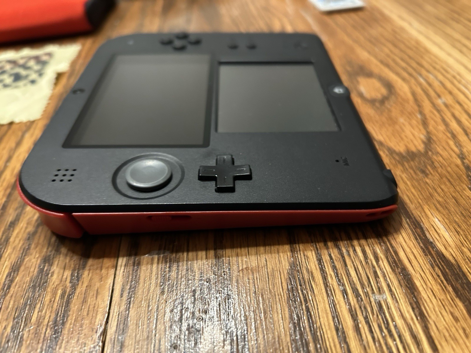 Nintendo 2DS Black Red Handheld Console System W/Charger Games Kid Icarus Sims 3