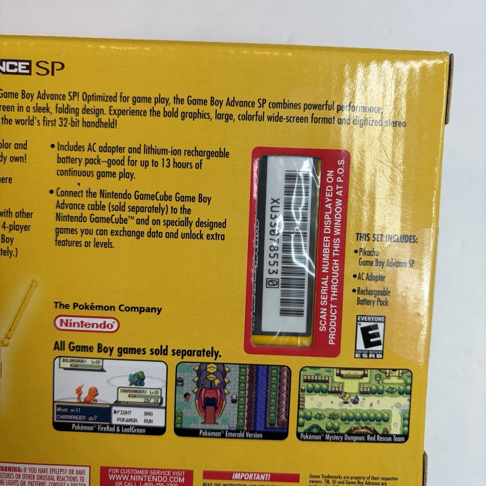 SEALED BRAND NEW Nintendo Game Boy Advance SP Limited Pikachu Edition Toys R US