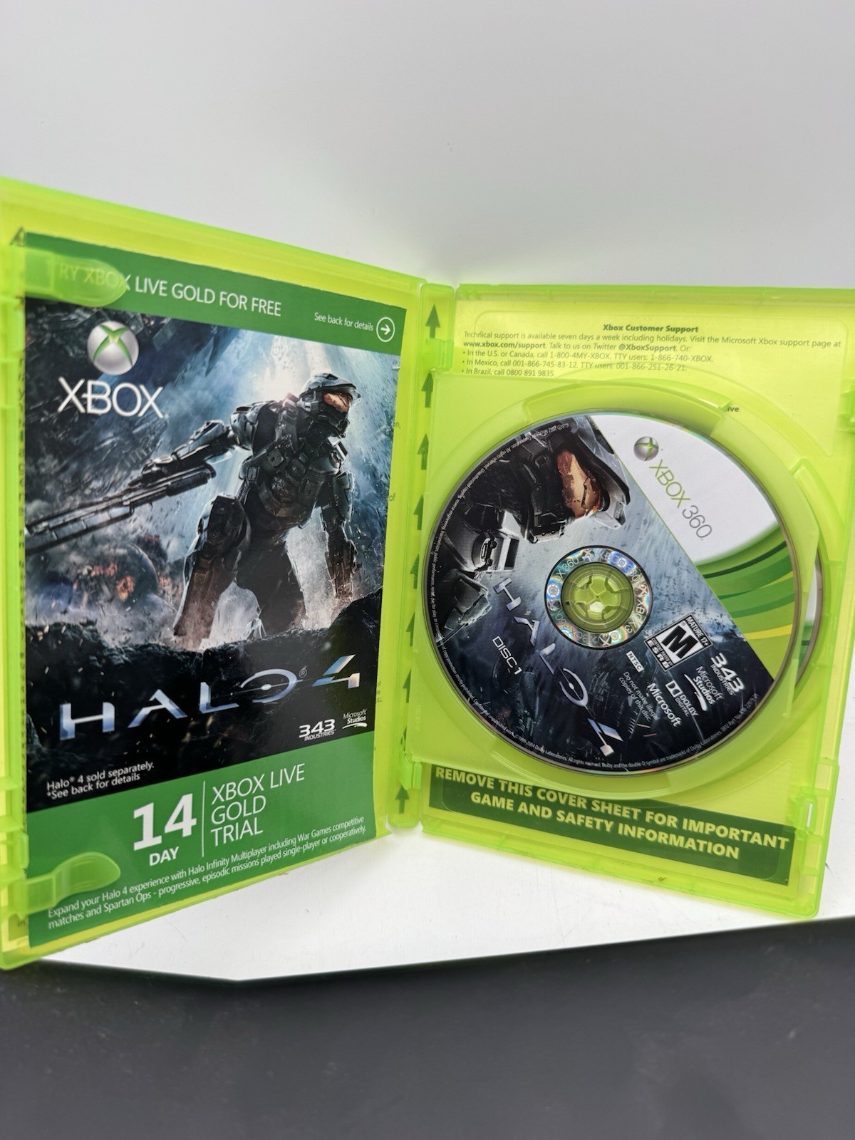 Xbox 360 S Slim Console OEM White Controller Halo 4 Tested Working