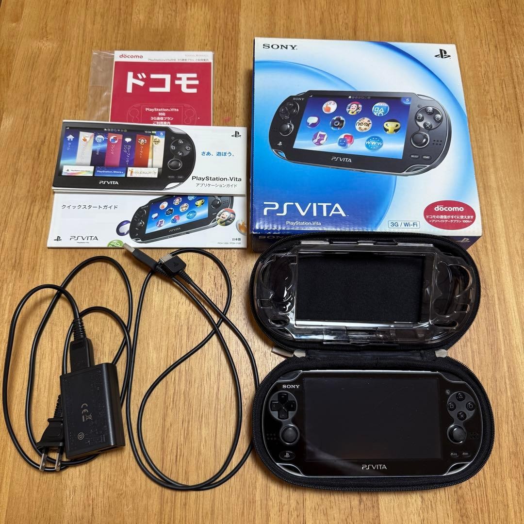 PSVITA Sony Ps Vita Pch-1100 3G/Wi-Fi With Box Power Confirmed Japan