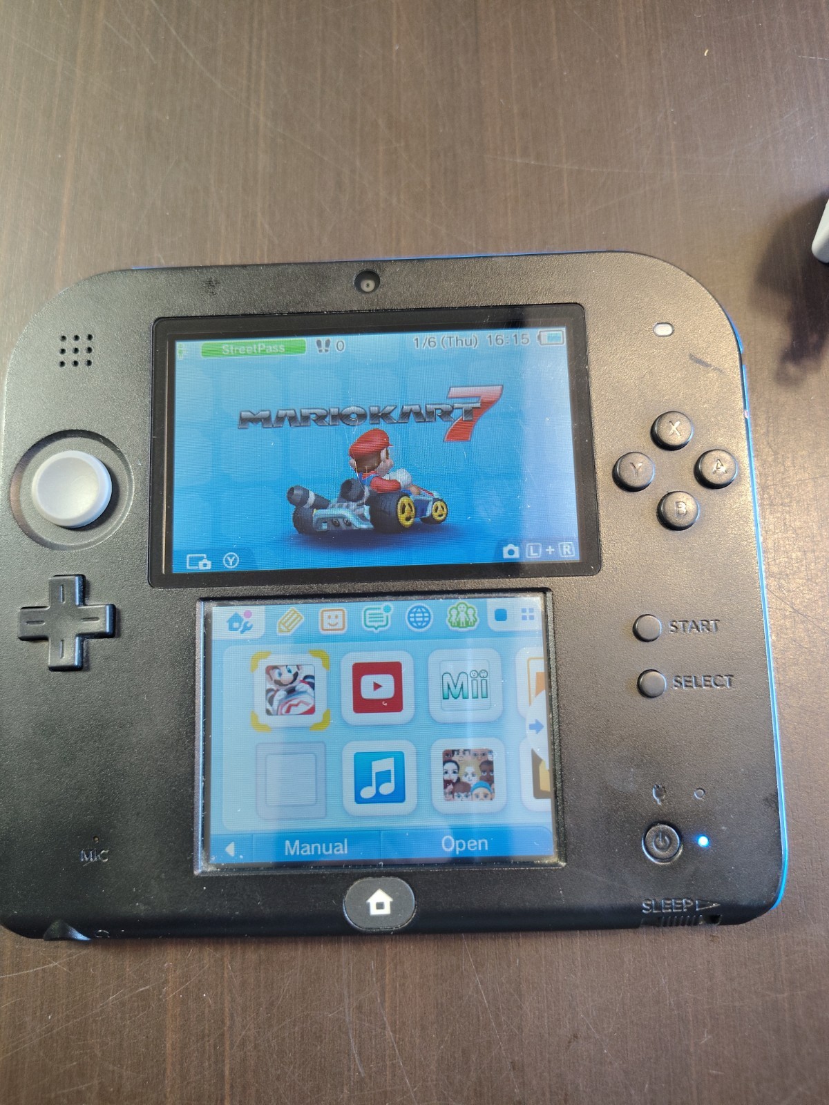 Nintendo 2DS Black/Blue Handheld System FTR-001
