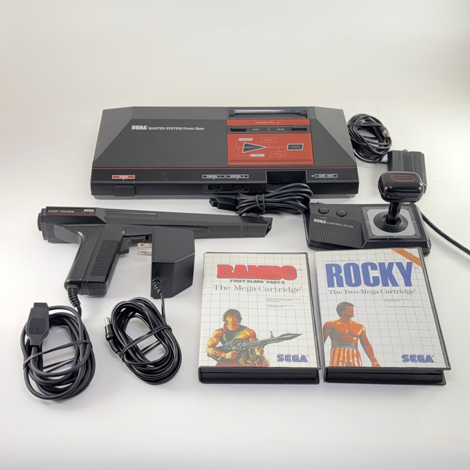 SEGA Master System Console w/2 Games Rocky Rambo – TESTED – SHIPS TODAY!