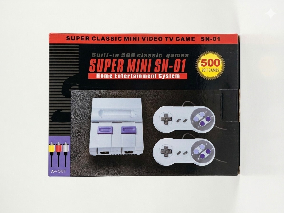 Super Mini SN-01 Home Console Gray 8-Bit AV-Out Built-in 500 Games