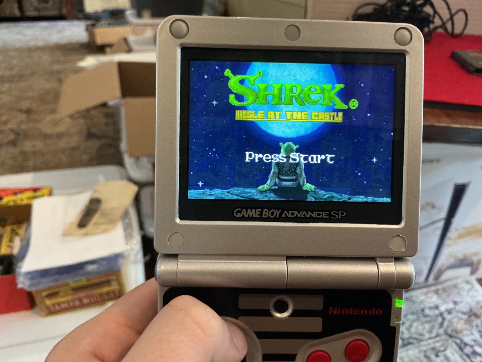 NES GBA SP AGS-101 modded screen with 4 Games (READ DESCRIPTION)