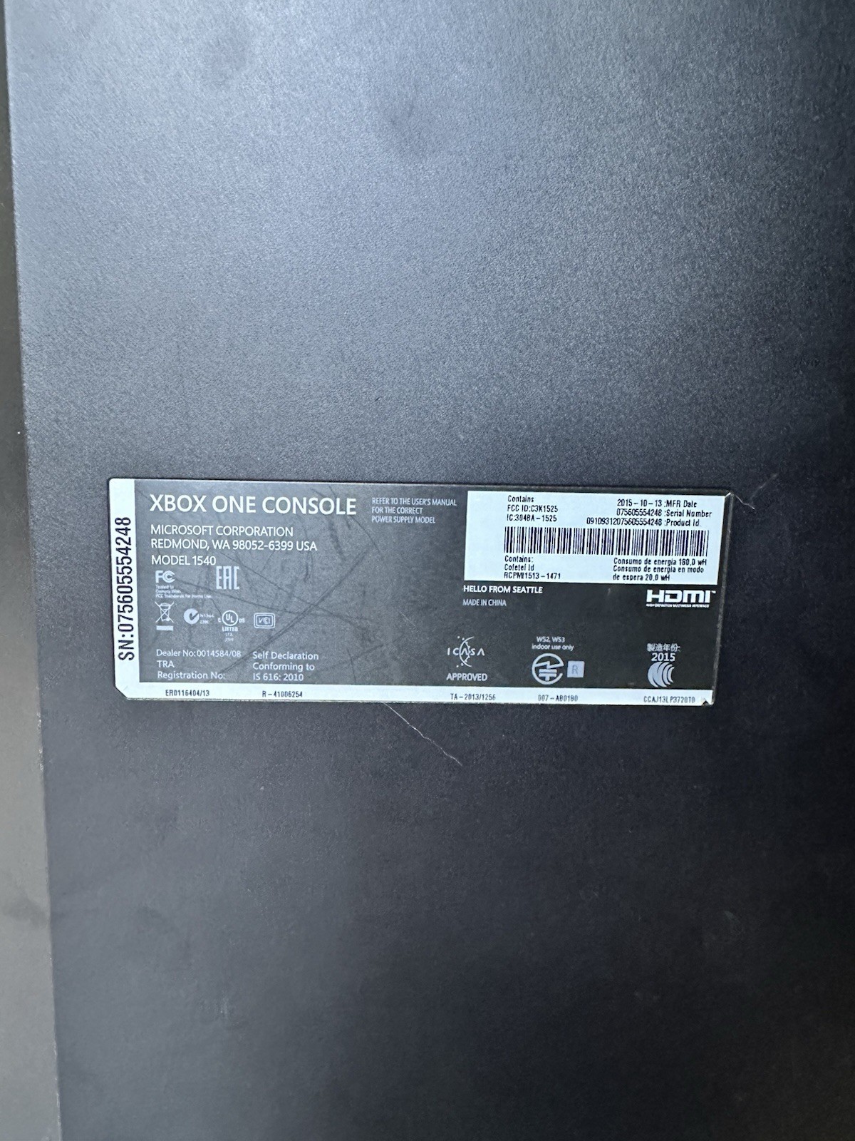 Microsoft 5C6-00056 Xbox One 1TB Console – Black