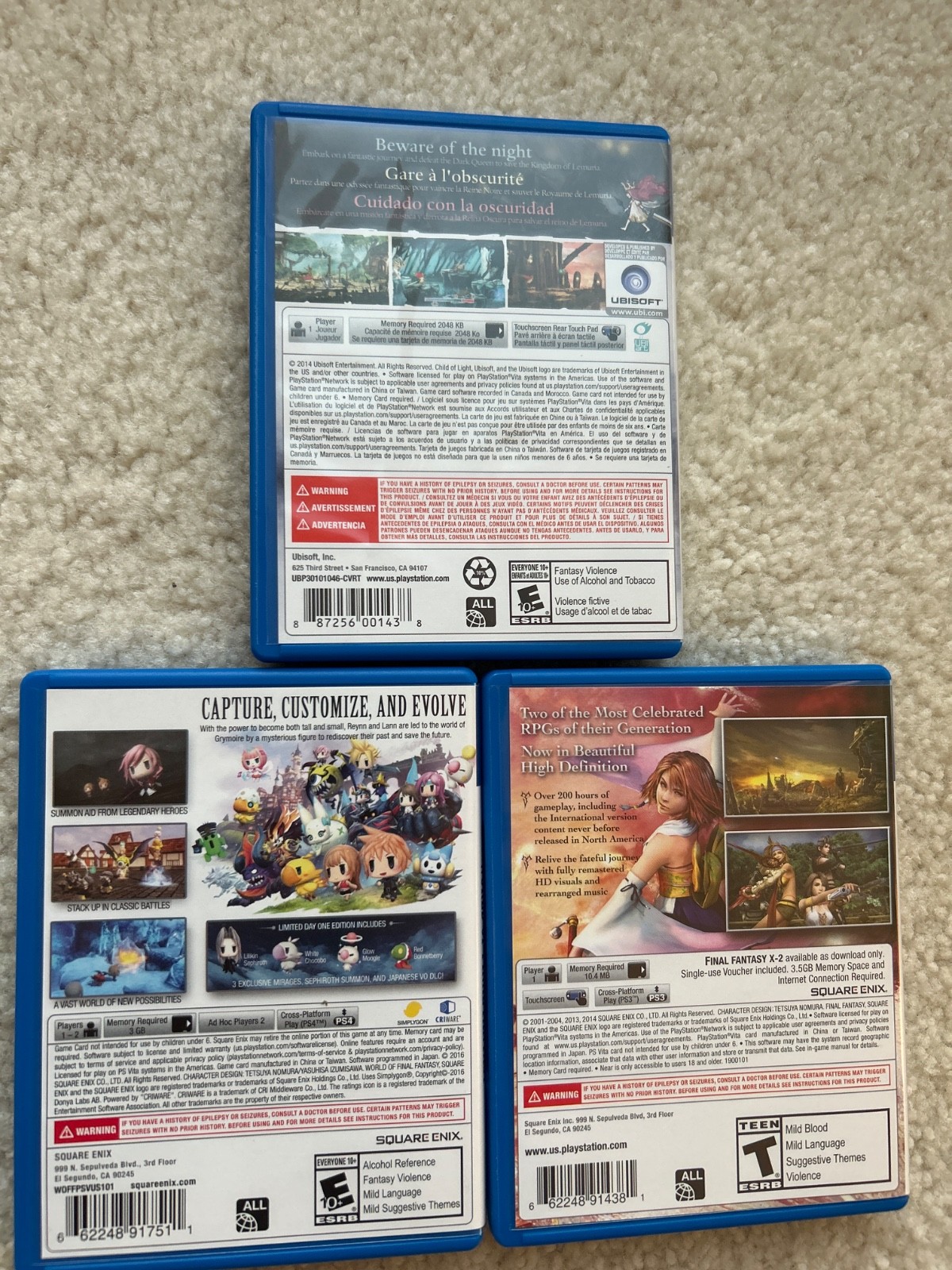 Playstation PS Vita PCH-1001 OLED Console w/6 RPG Games Lot+32gb Memory Pls READ