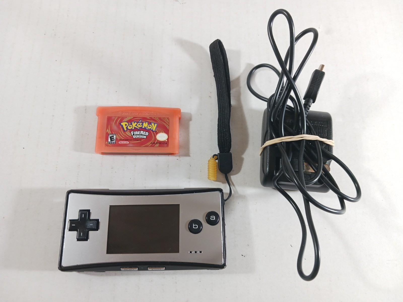 Nintendo Game Boy Micro Silver Console Bundle Charger New Battery Tested Flawed