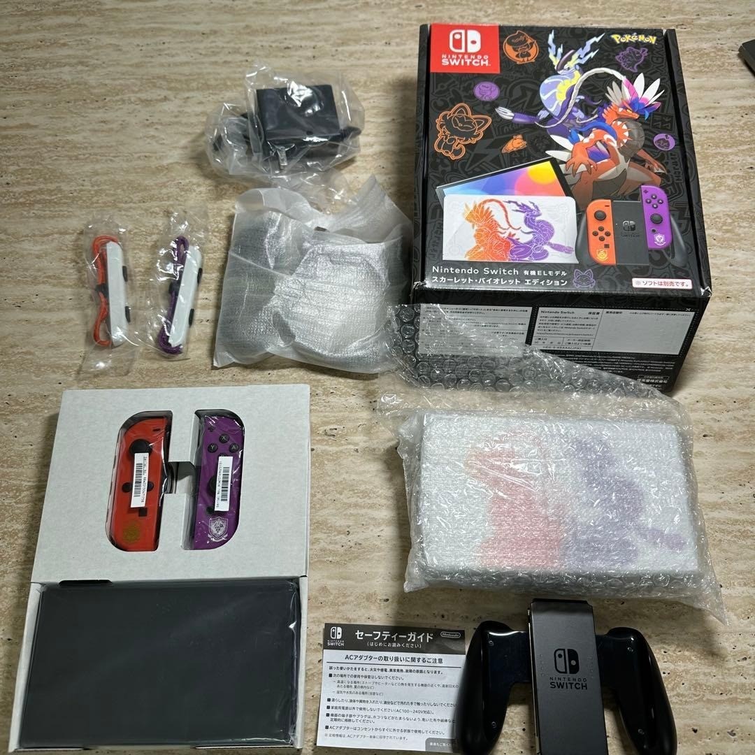 Nintendo Switch Model Scarlet & Violet Limited Edition Complete in Box Near 6464