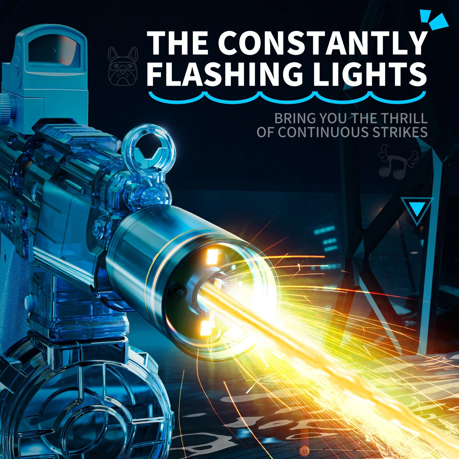 HUIQIBAO Electric Pulse Water Gun Simulated Flame Sensor Light Fully Automatic