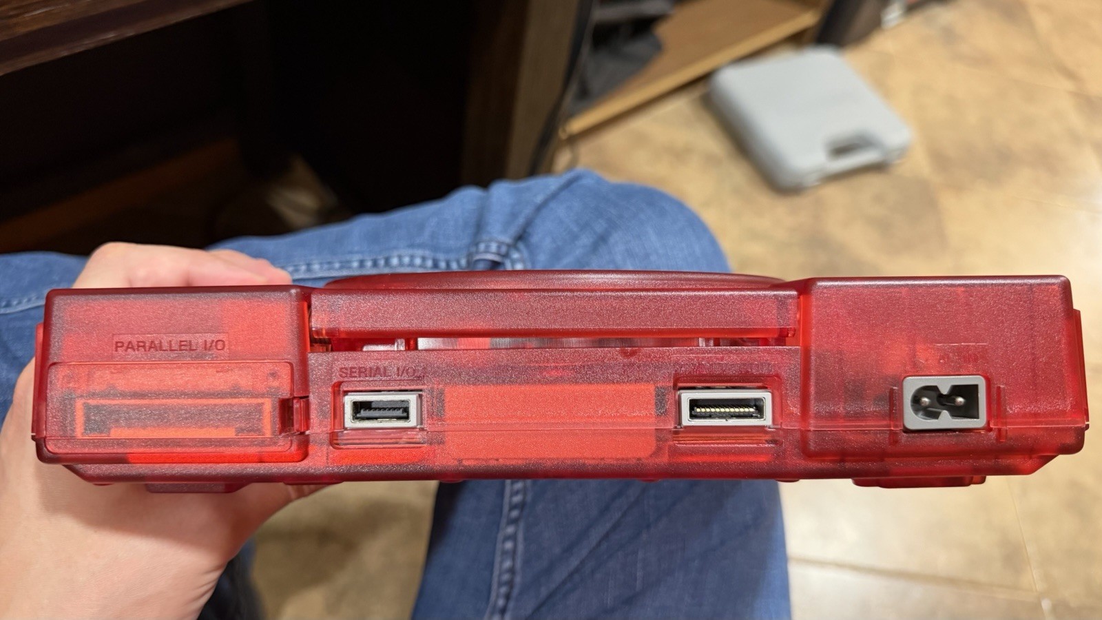 Red PlayStation 1 w/ XStation Recapped Laser Bear Controllers IGR MemCard Pro