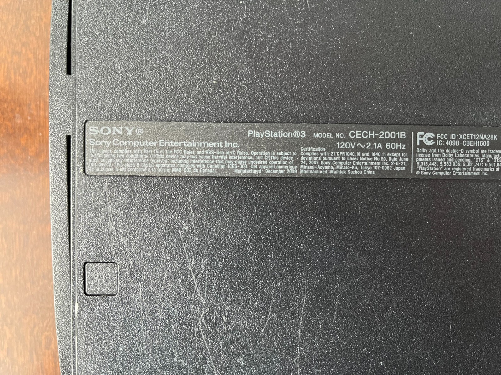 SONY PS3 Slim Black Console CECH-2001B — NOT Working For Parts ONLY