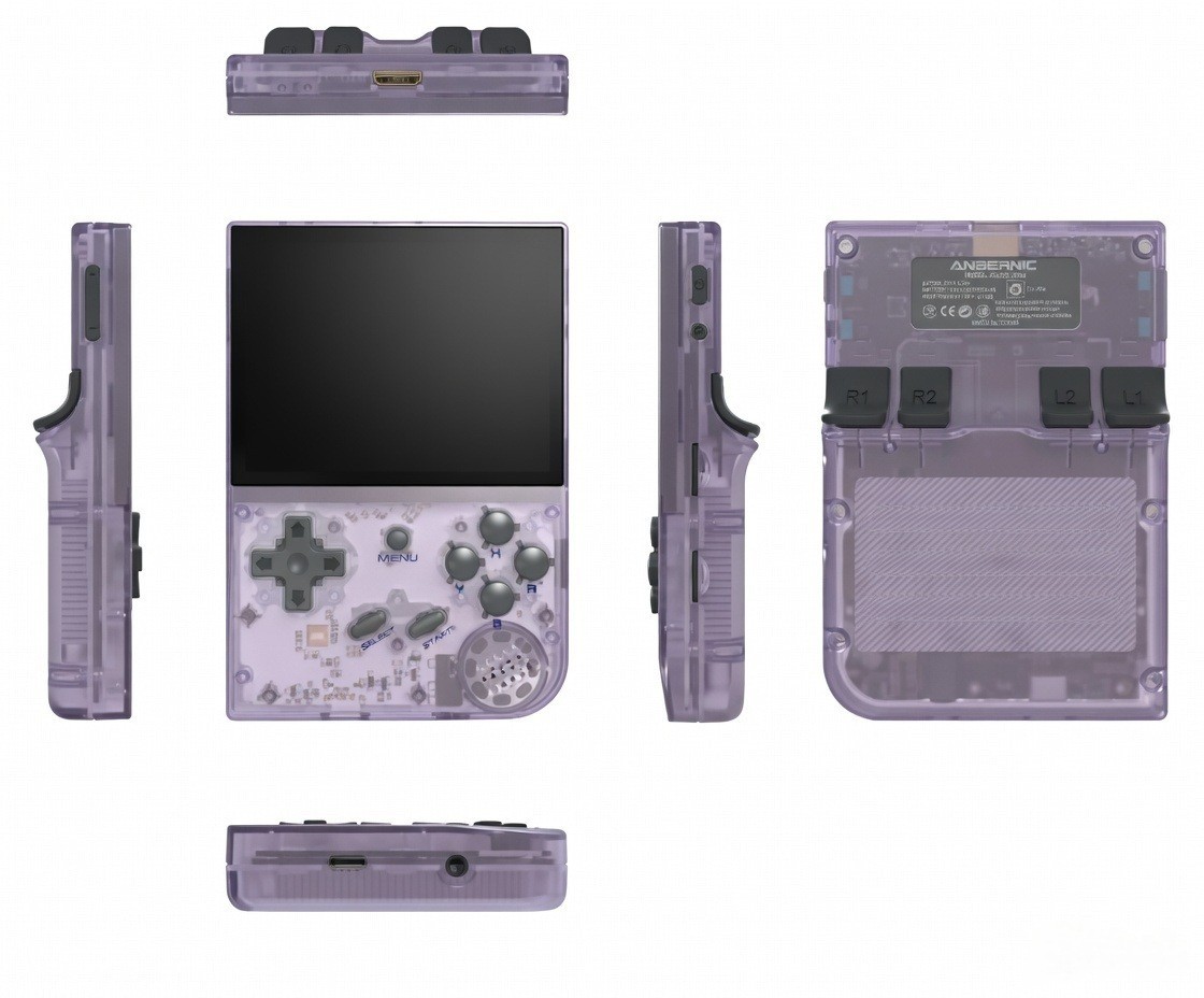 Anbernic RG35XX Plus 64GB Clear Purple Handheld Linux Quad Core Gaming Console