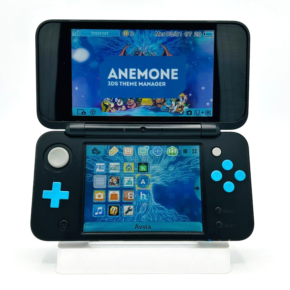 New Nintendo 2DS XL Blue & Black 32GB – 100% Customized