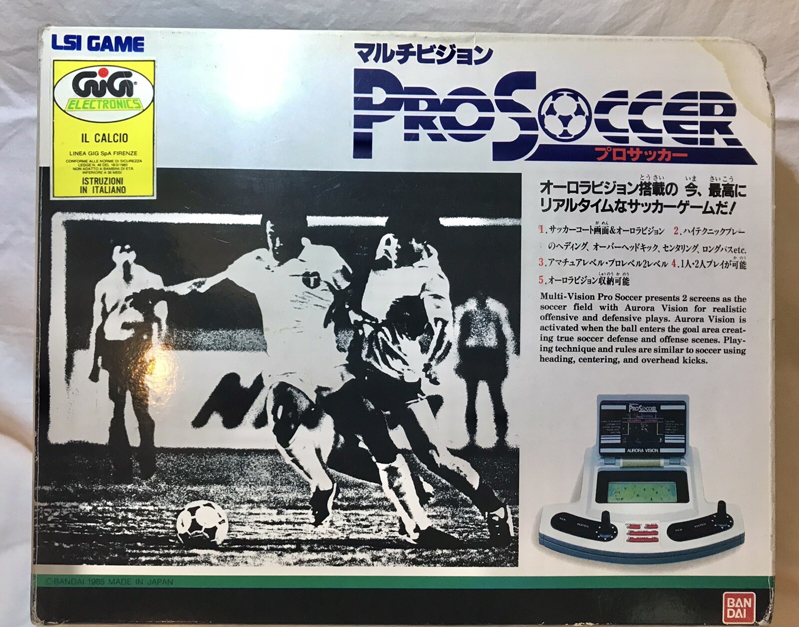 Bandai ProSoccer LSI Japan Gig Italy Never Used Vintage 1985 Video Game