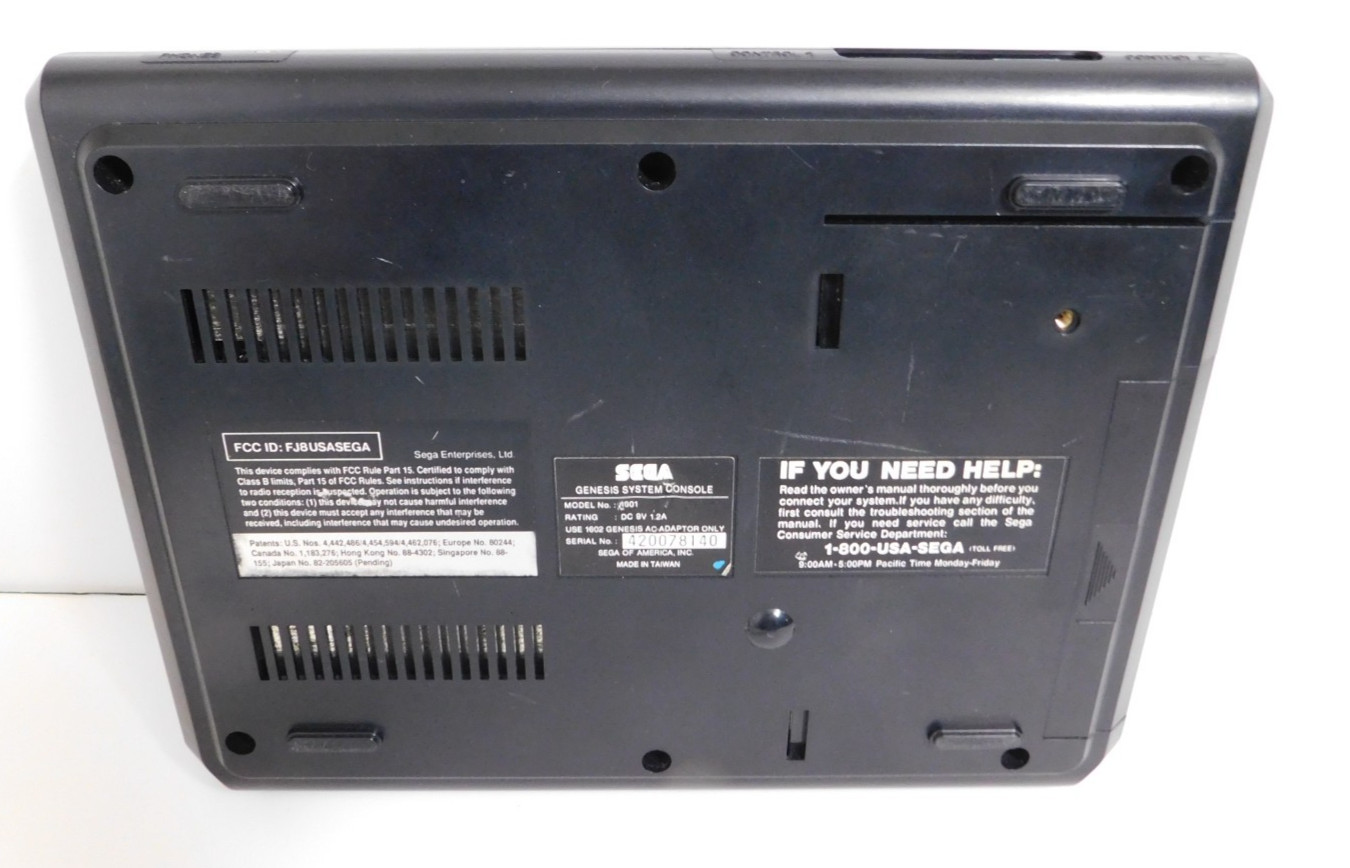 Sega Genesis Model 1601 System OEM Console Power & AV Cable Tested Working Good