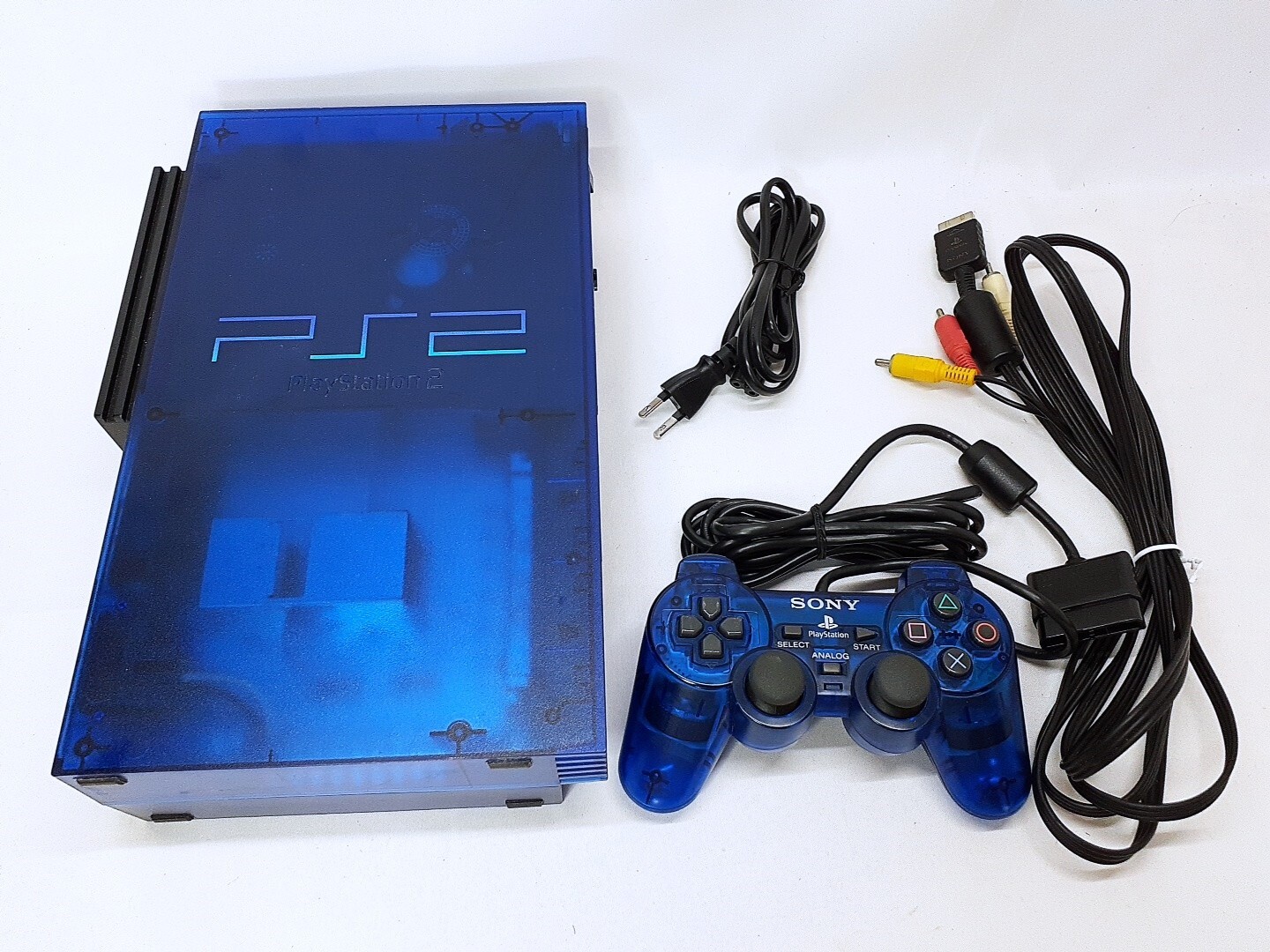 PS2 Ocean Blue Console Controller HDD40GB set Playstation2 NTSC-J Japan Tested