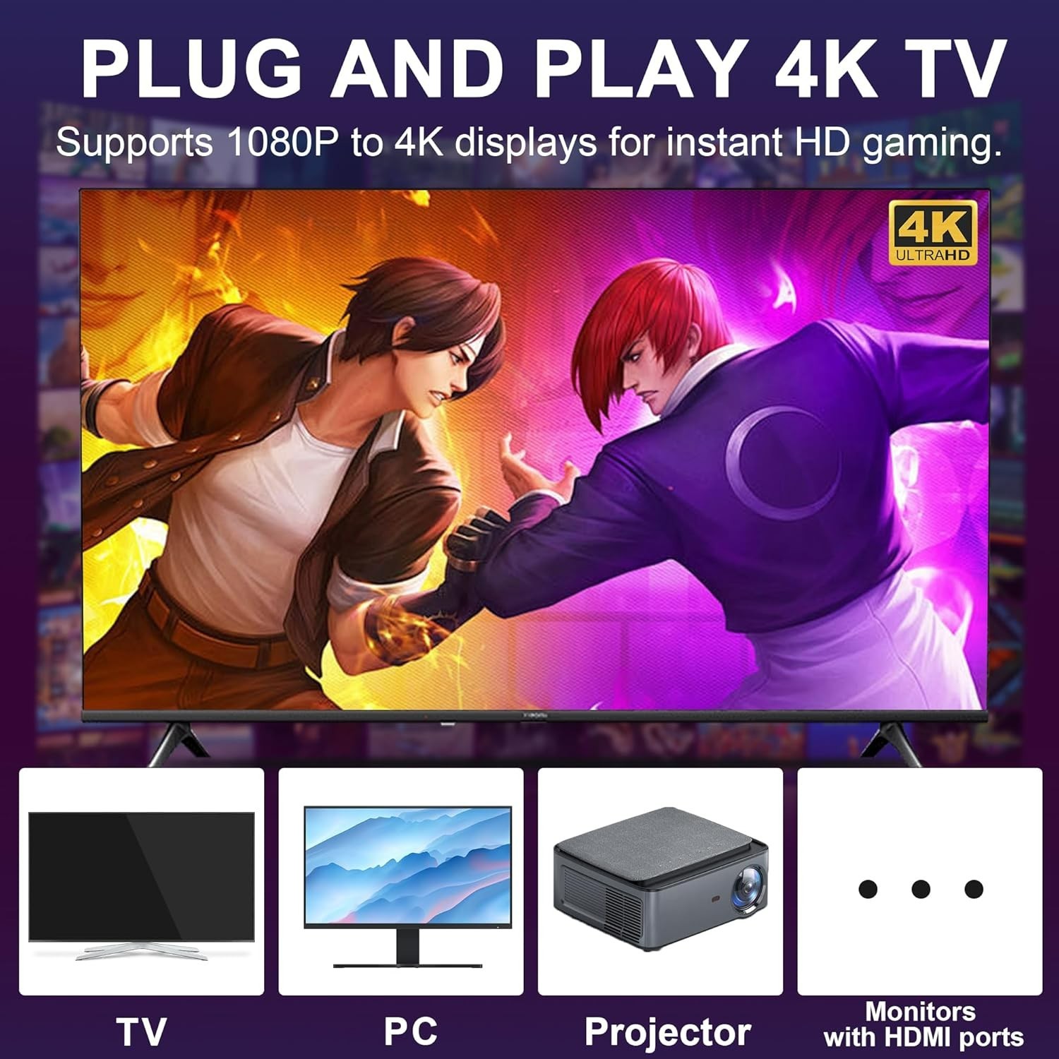 Multiplayer Retro Game Console with 40,000+ Games & Dual Wireless Controllers