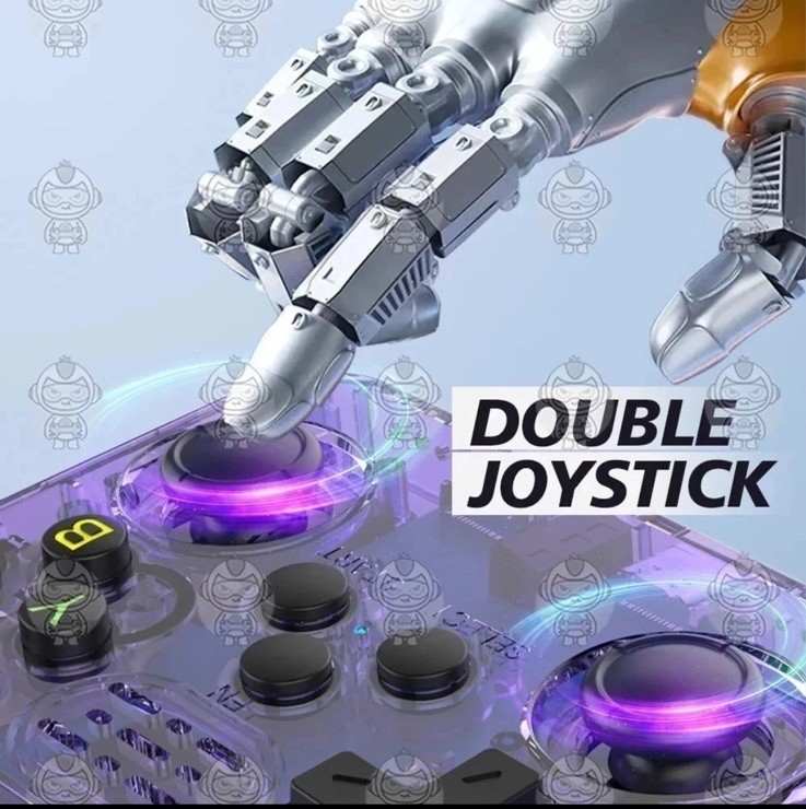 R36S Purple Handheld Game Console HD Color Screen 640×480 Double Joystick 64gb