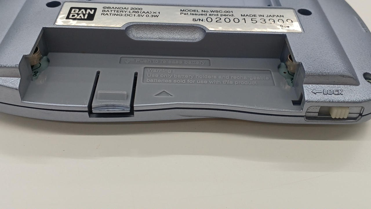 BANDAI WonderSwan Color SWJ-777C2B Crystal Silver Japan Tested Console Used