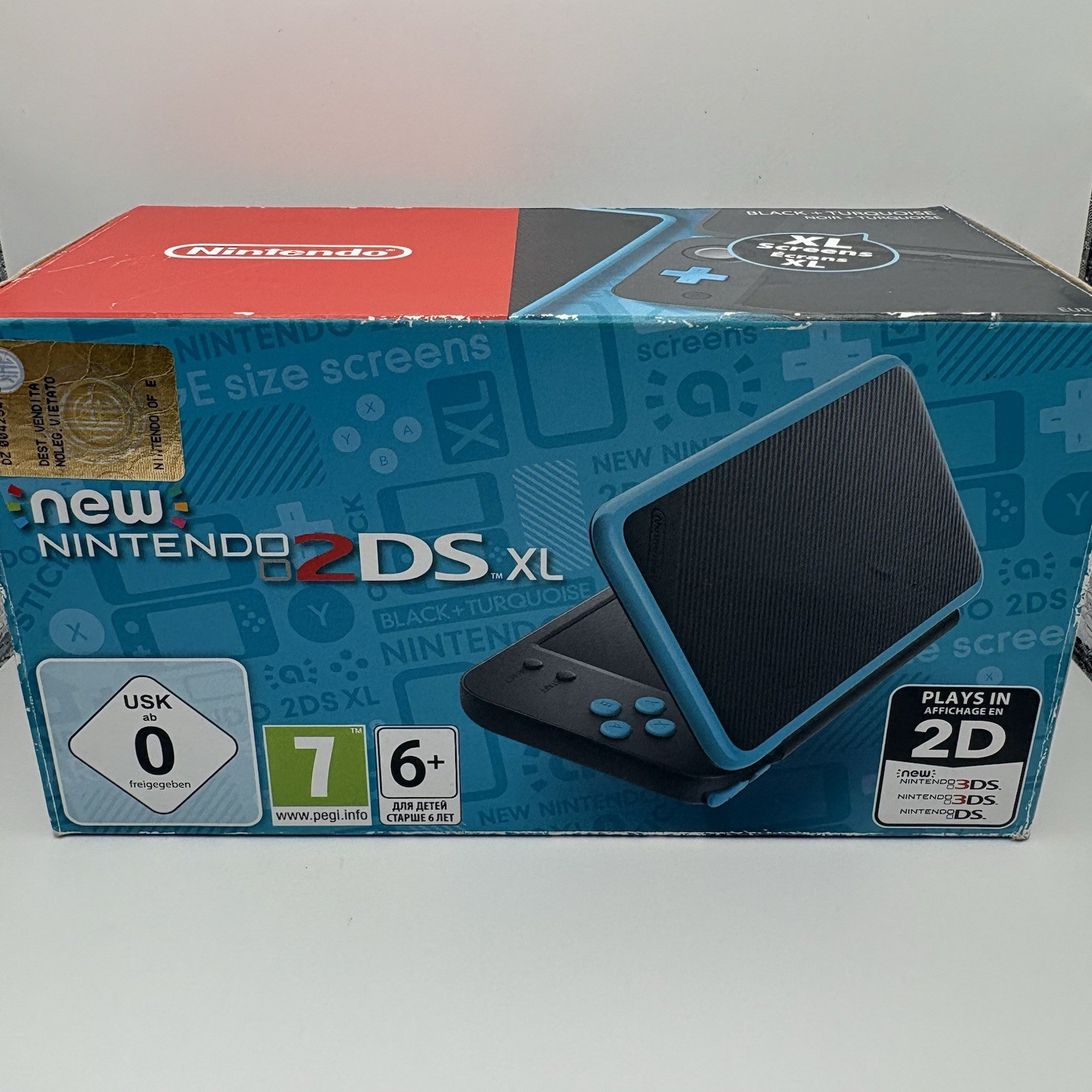 NEW NINTENDO 2DS XL 4GB BOXED – BLACK/TURQUOISE + ACCESSORIES